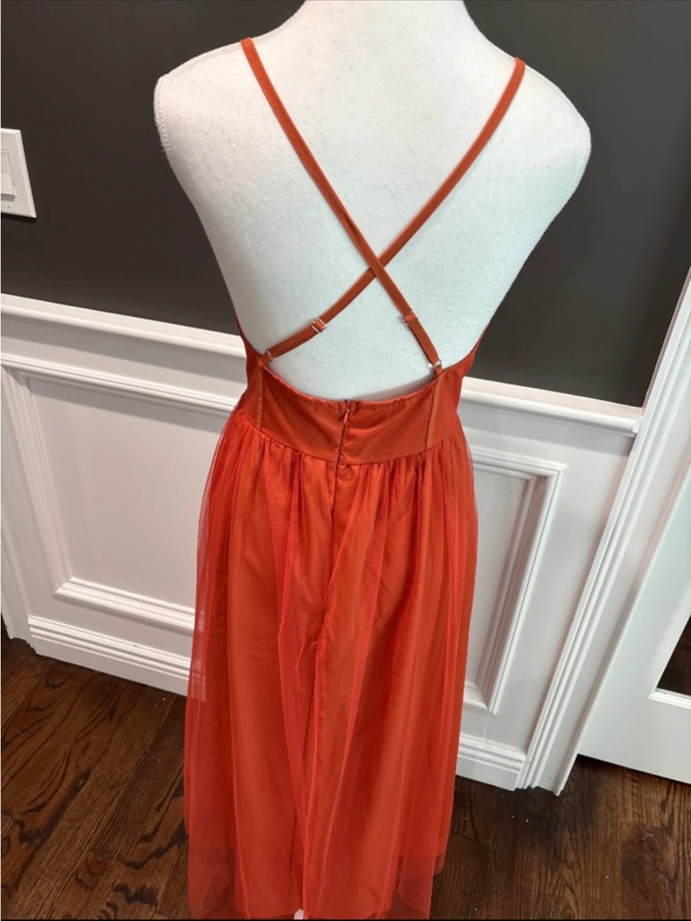 Terracotta/rust Fairycore Tulle Bustier Maxi Dress - Picture 9 of 12